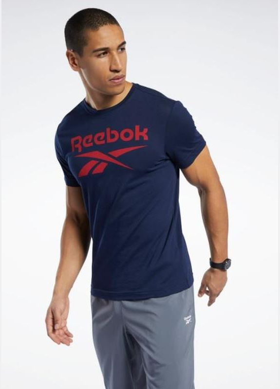 Синяя футболка Reebok GS Stack