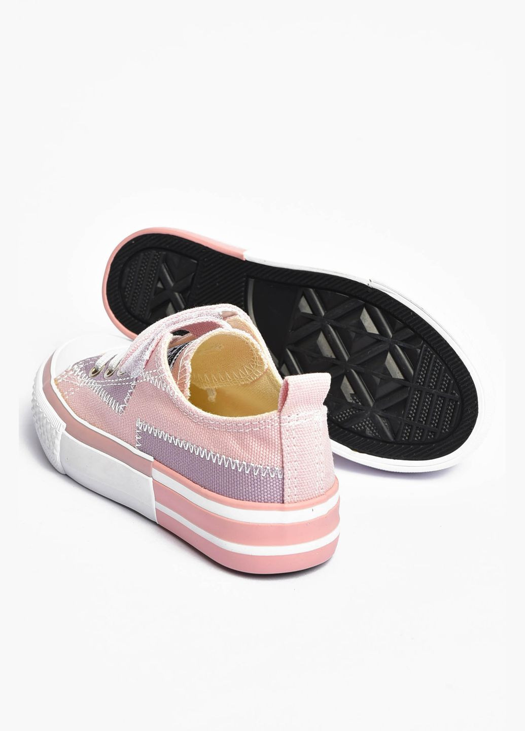 Светло-розовые кеды детские светло-розового цвета текстиль Let's Shop