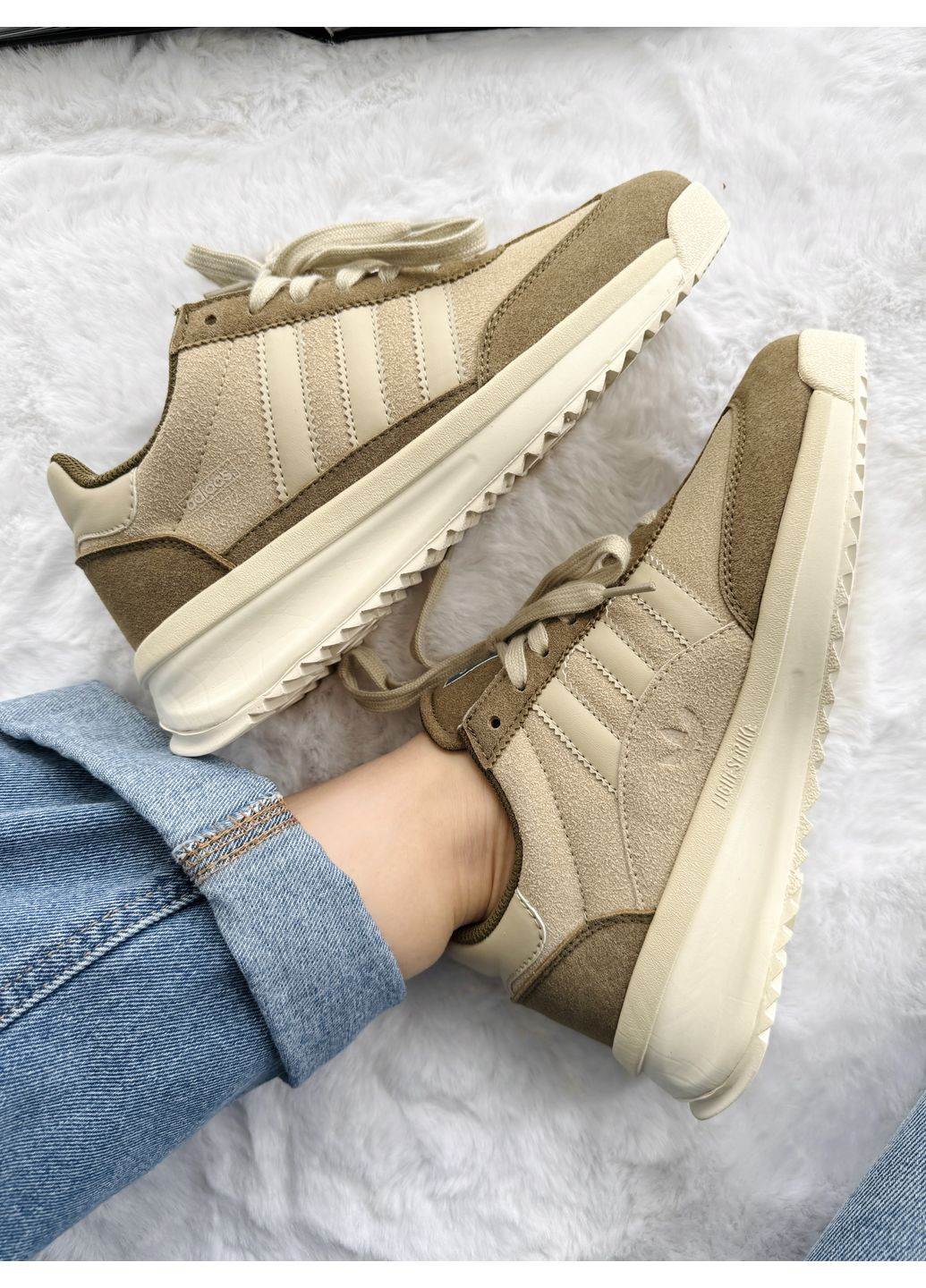 Бежевые демисезонные кроссовки мужские adidas sl 72 rtn beige / brown адидас сл 72 No Brand