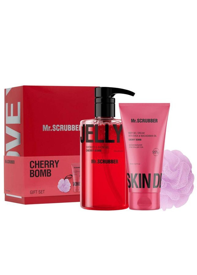 Подарунковий набір для догляду за тілом Mr Scrubber Cherry Bomb для жінок, 3 продукти Mr. Scrubber (368834249)
