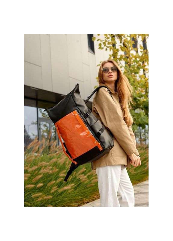 Женский рюкзак RollTop Hacking черно-оранжевый. Sambag (329692800)