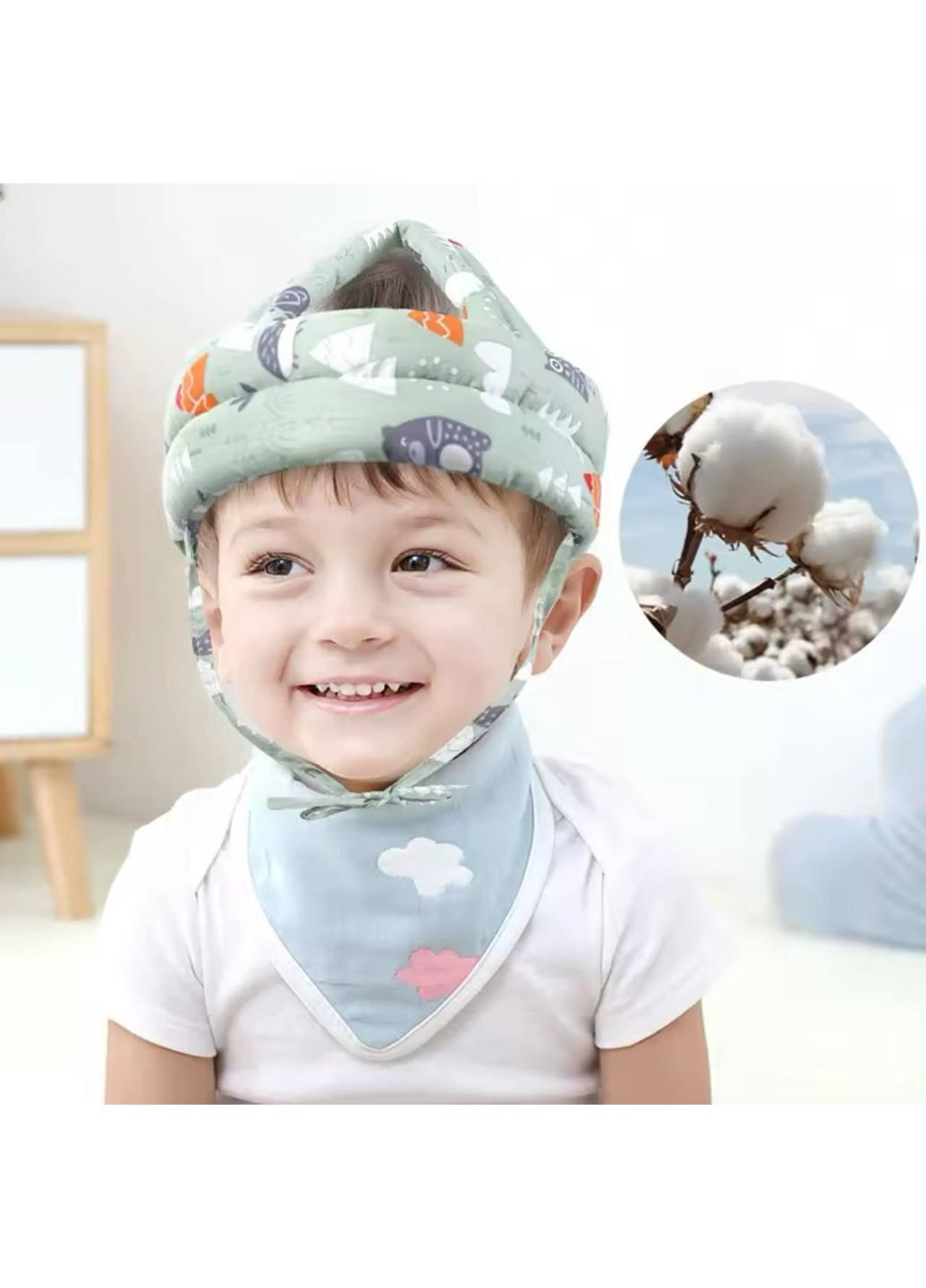 Детский мягкий защитный шлем от ударов/противоударная шапка для малышей No Brand (363045361)