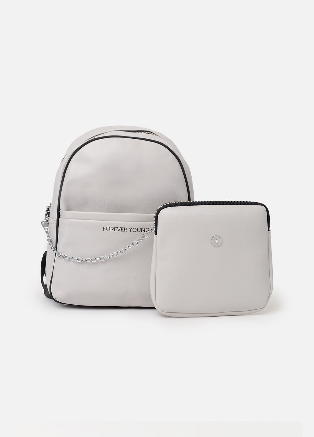 Женский рюкзак с сумочкой на цепочке цвет серый ЦБ-00244046 Johnny (280806103)