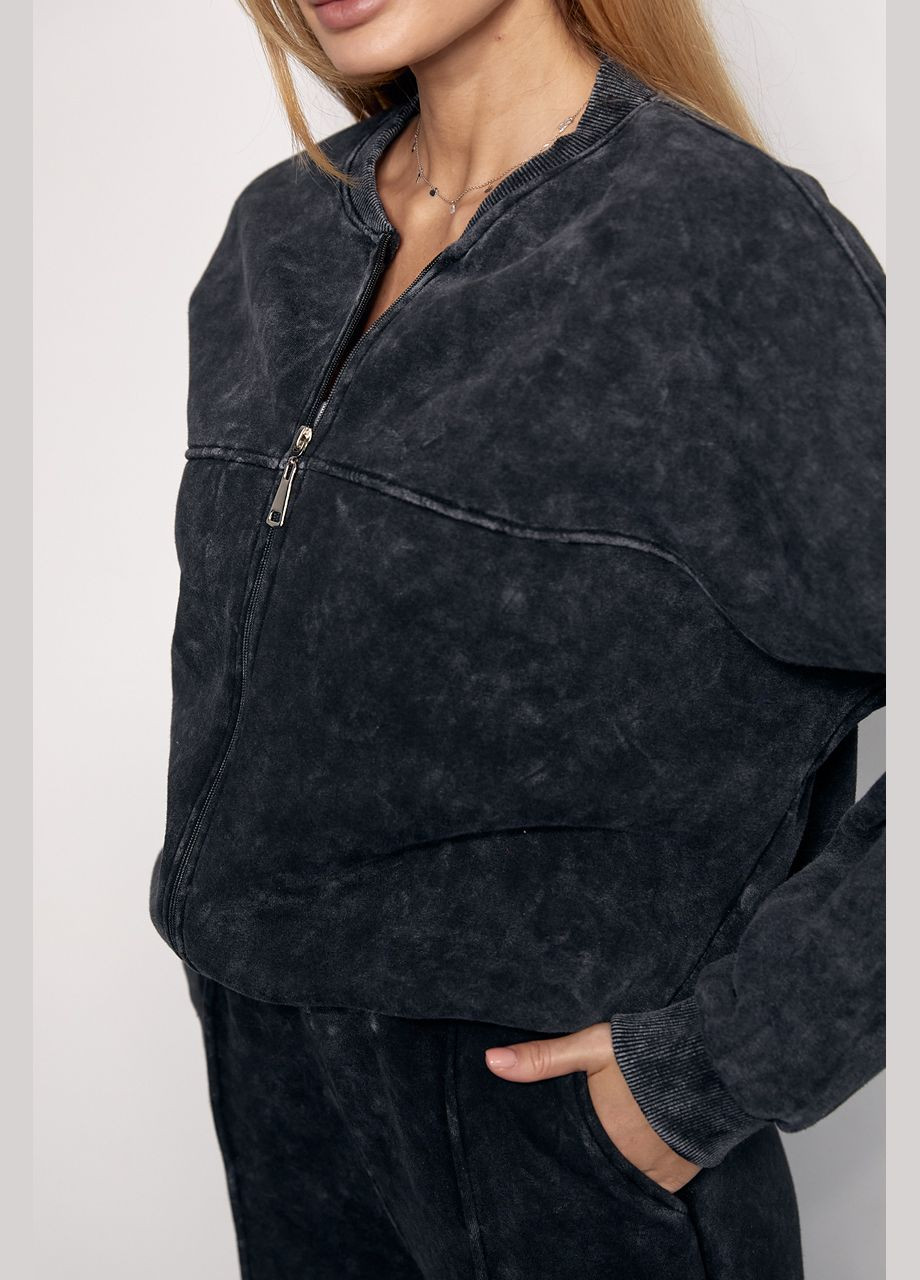 Утепленный спортивный костюм с бомбером и штанами в технике тай-дай Liton (296909116)