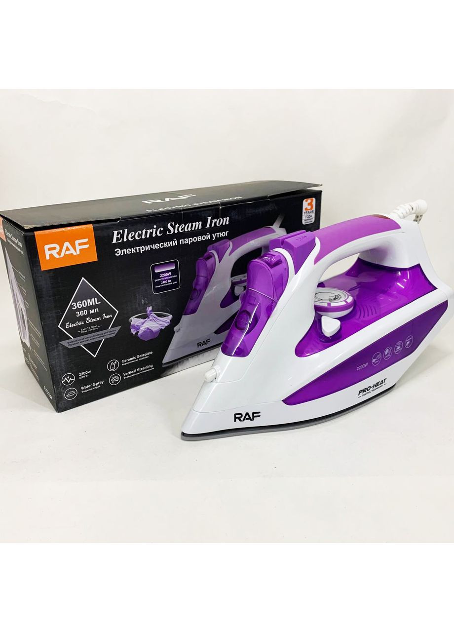 Праска з керамічною підошвою R.1233 потужність 2200Вт 320 мл purple RAF (364664011)