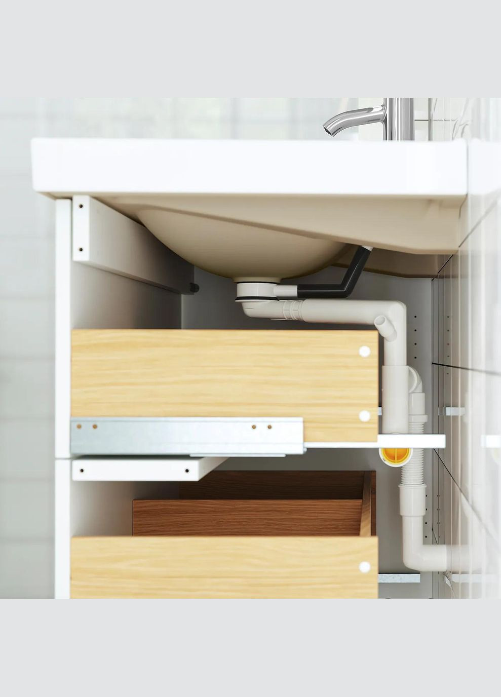 Шафа для мийки з висувними ящиками/мийкою/змішувачем ІКЕА TANNFORSEN / RUTSJON 62х49х76 см (s29521486) IKEA (278408492)