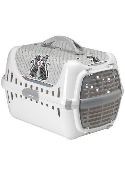 Переноска для котов Trendy Runner Cats In Love пластиковая дверца 50х32х34.5 см Белый (5412087011636) Moderna (313239719)