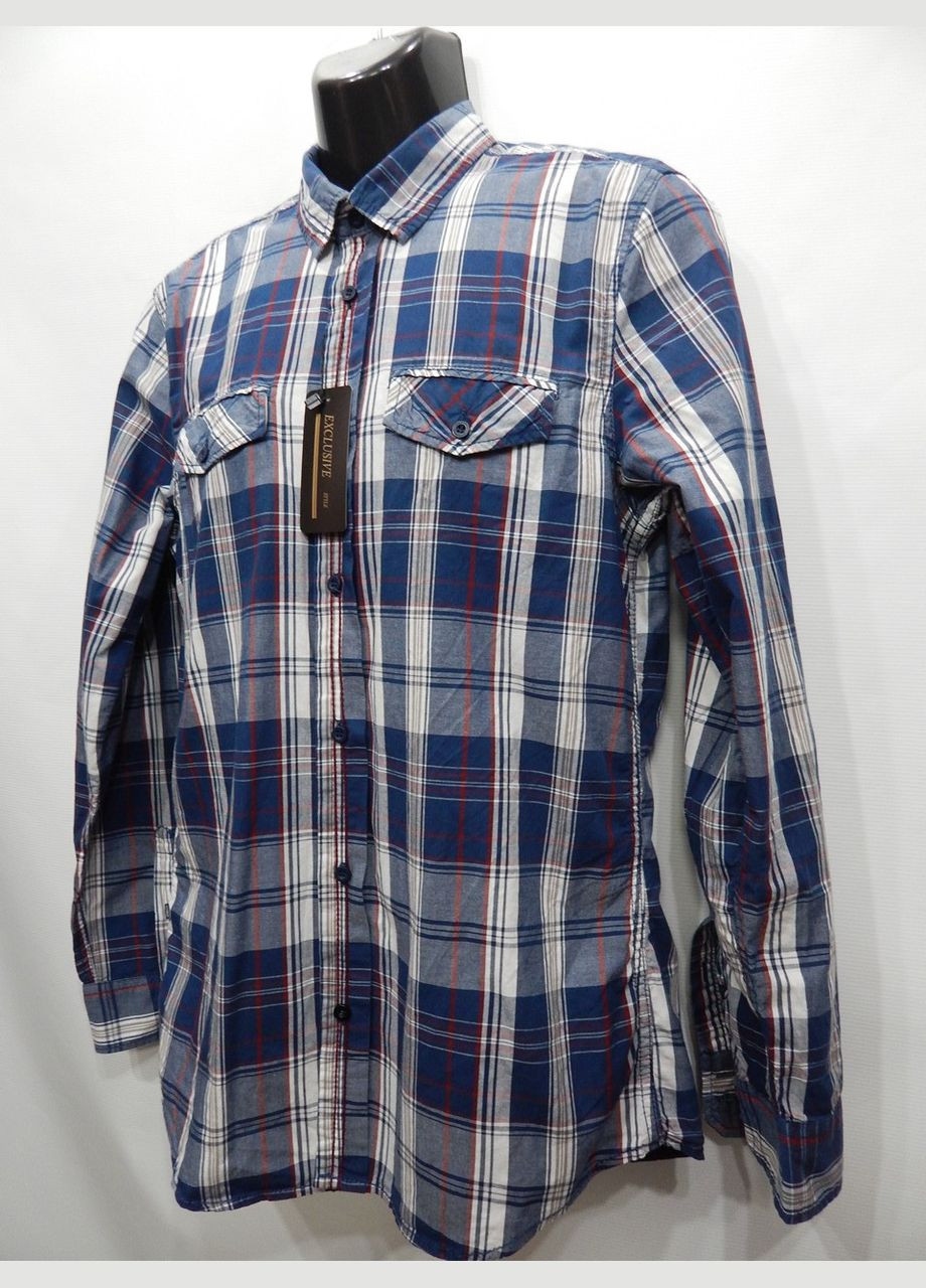 Синяя кэжуал рубашка в клетку No Brand