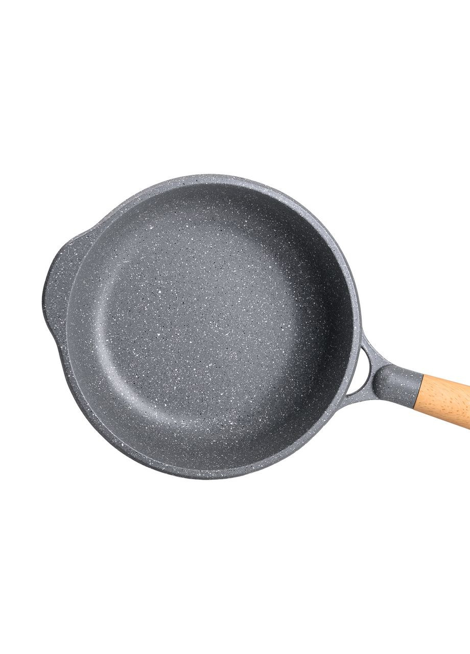 Алюмінієвий сотейник 2,7 л з мармуровим антипригарним покриттям Ø 24 см сотейник з товстим дном сірий HP-4-436G MGC (306849327)