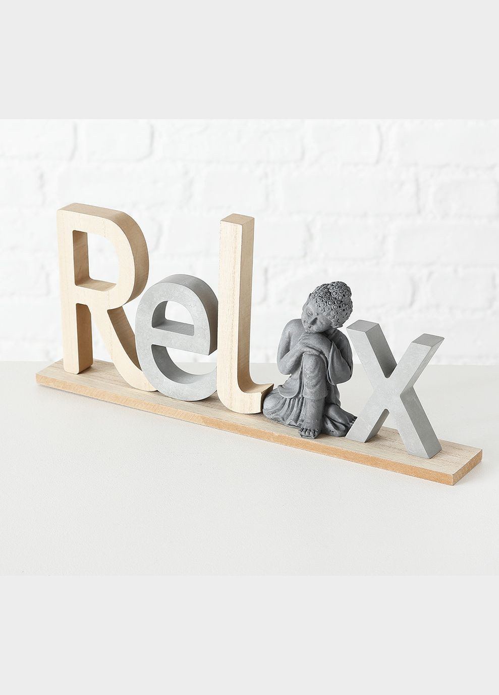 Декоративний напис із фігурою Будди (Home/Relax) МДФ 38*16 см (1020837) Boltze (283039000)