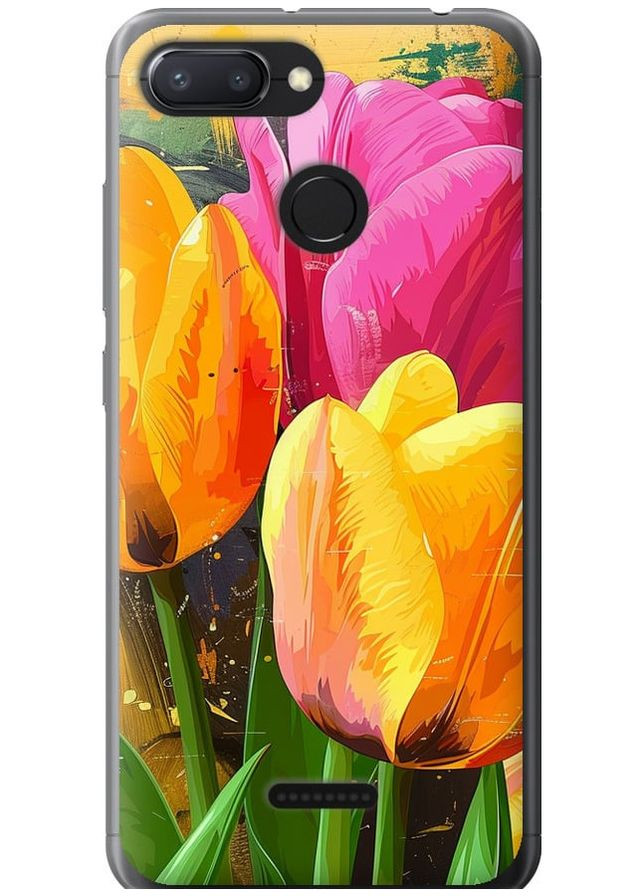 Силіконовий чохол 'Намальовані тюльпани' для Endorphone Xiaomi Redmi 6 (282930441)