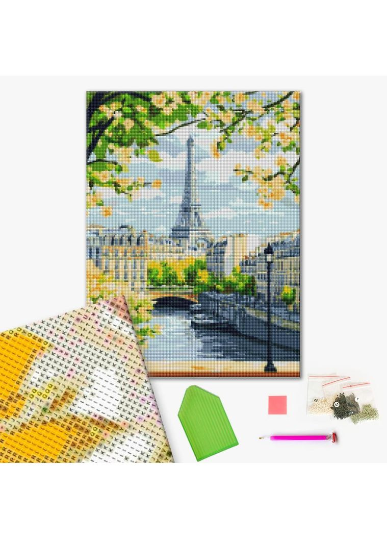 Алмазна мозаїка Ейфелева вежа з берега Сени 40 х 50 DBS1259 Brushme (359404466)
