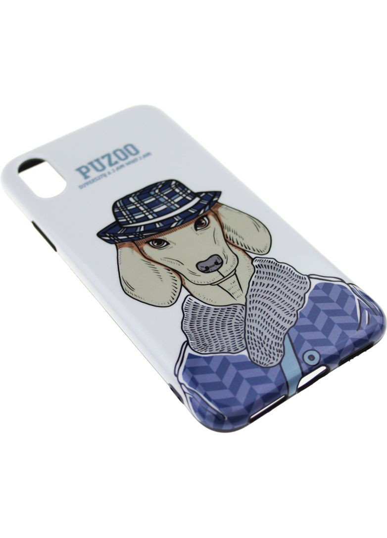 Чехолнакладка TPU Glossy Shiny Powder Art dog iPhone X White Ravan PUZOO (301783184)
