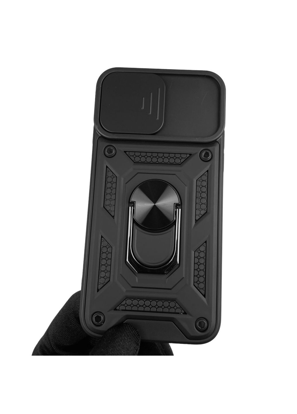 Чохол для iPhone 7 броньований з кільцем зі шторкою на камеру на айфон 7 чорний rg1 Apple (366019563)