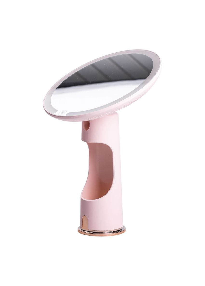 Дзеркало косметичне з підсвічуванням Рожеве настільне кругле світлодіодне для макіяжу та догляду за обличчям ProDobro (364193179)
