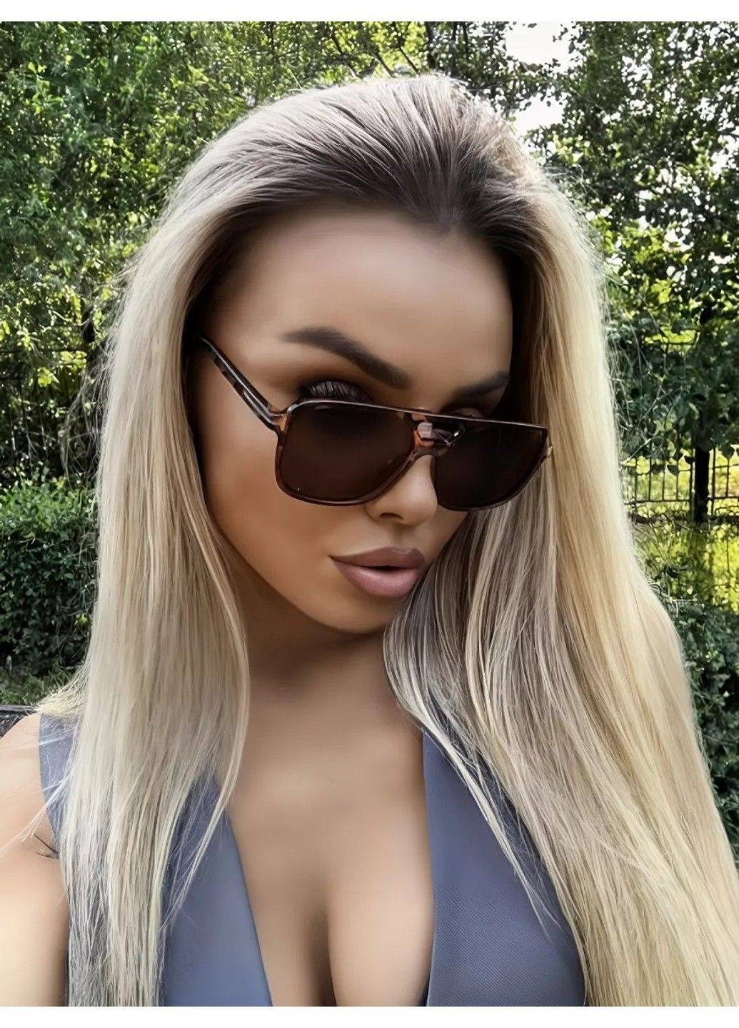 Солнцезащитные очки авиатор Casual леопардовые коричневые No Brand (311604628)