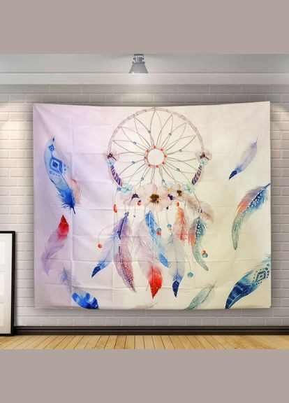 Гобелен настенный Ловец снов Перья Полиэстер 130х150 см No Brand (348437737)