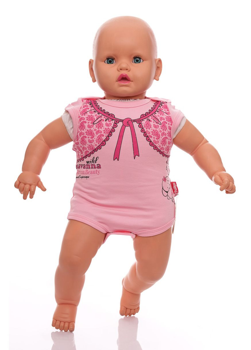 Боди с коротким рукавом для девочки розовый интерлок Savanna MiniPapi см (30469) BABYKROHA (297200391)