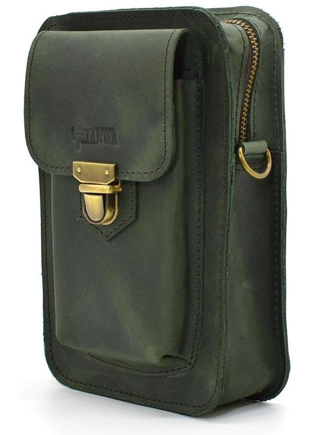 Сумка мужская кожаная через плечо месенджер в дорогу для документов клатч на ремень чехол для телефона сумочка на пояс TARWA (332769013)