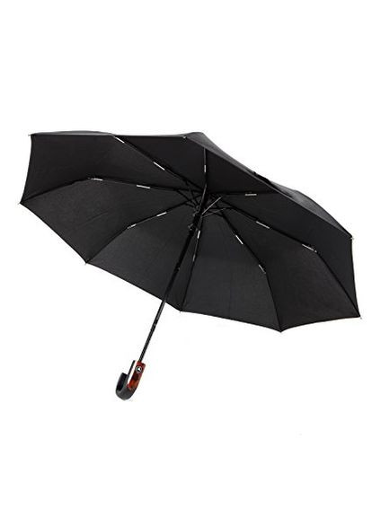 Чорна чоловіча парасолька середній купол( автомат/ напівавтомат) Doppler середня система антивітер (298876181)
