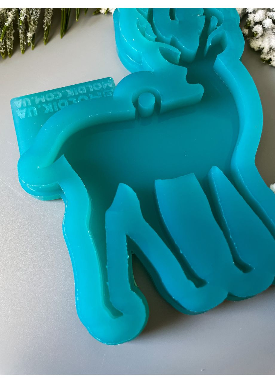 Молд Олень для новогодних игрушек на елку силиконовая форма для эпоксидной смолы No Brand (370566449)