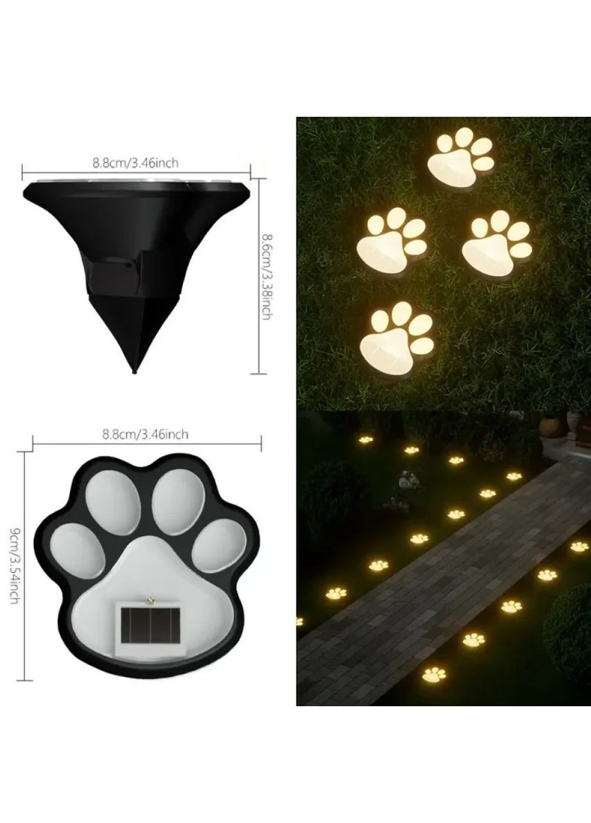 Уличные садовые фонарики 4шт. Лапки на солнечной батарее ТЕПЛЫЙ БЕЛЫЙ Po Fanu (322648875)