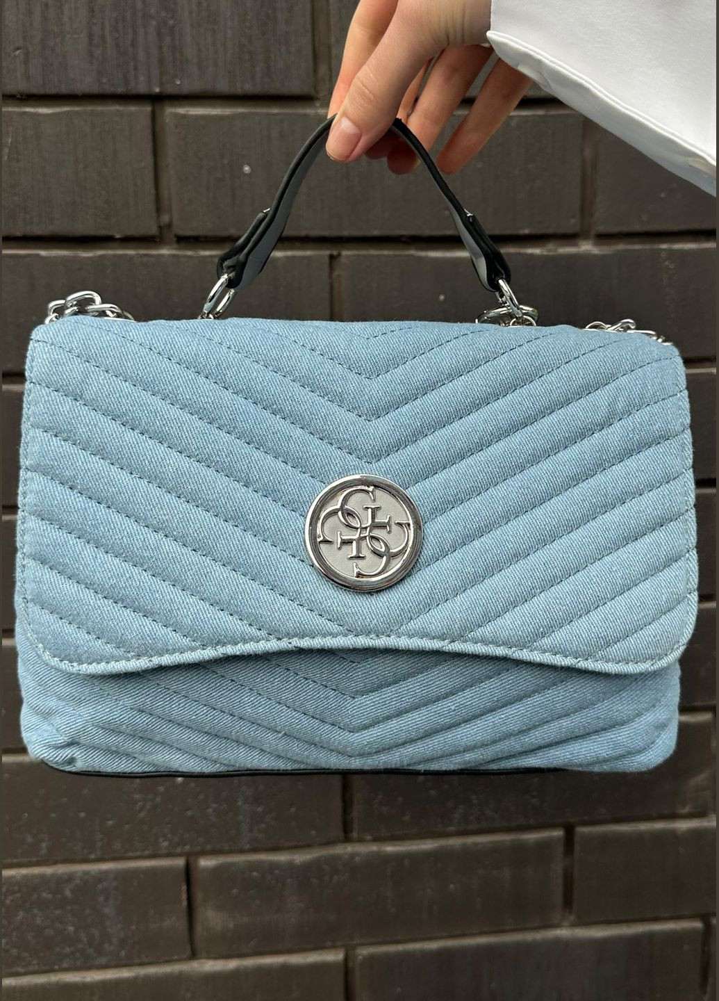 Жіноча сумка Guess крос-боді блакитна No Brand (327666096)