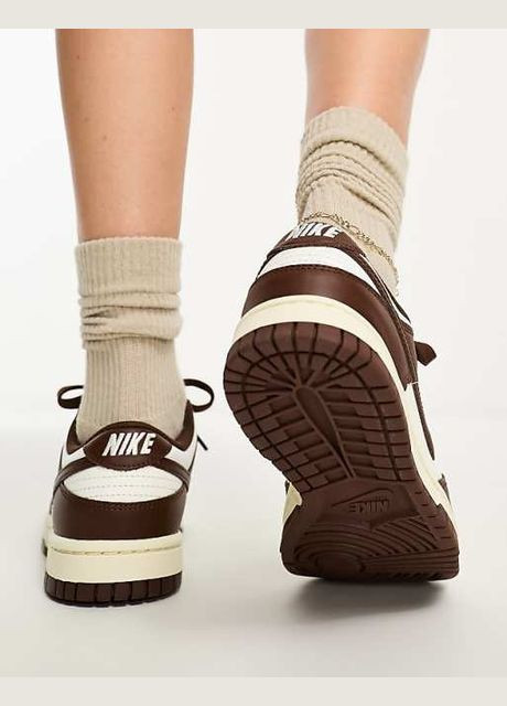 Коричневые всесезонные кроссовки dunk low cacao wow brown - dd1503-124 Nike