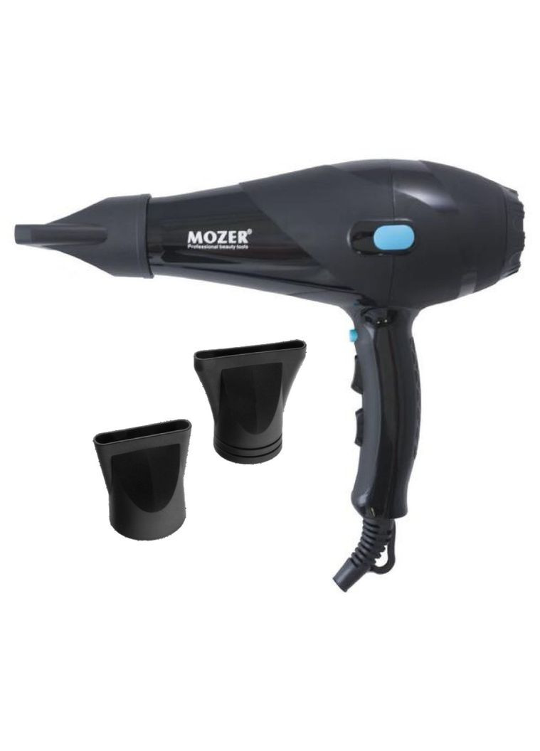 Професійний фен із регуляцією температури та швидкості для сушіння та укладання волосся 6000 вт MS-3100 Чорний + 2 Насадки Mozer (306716713)
