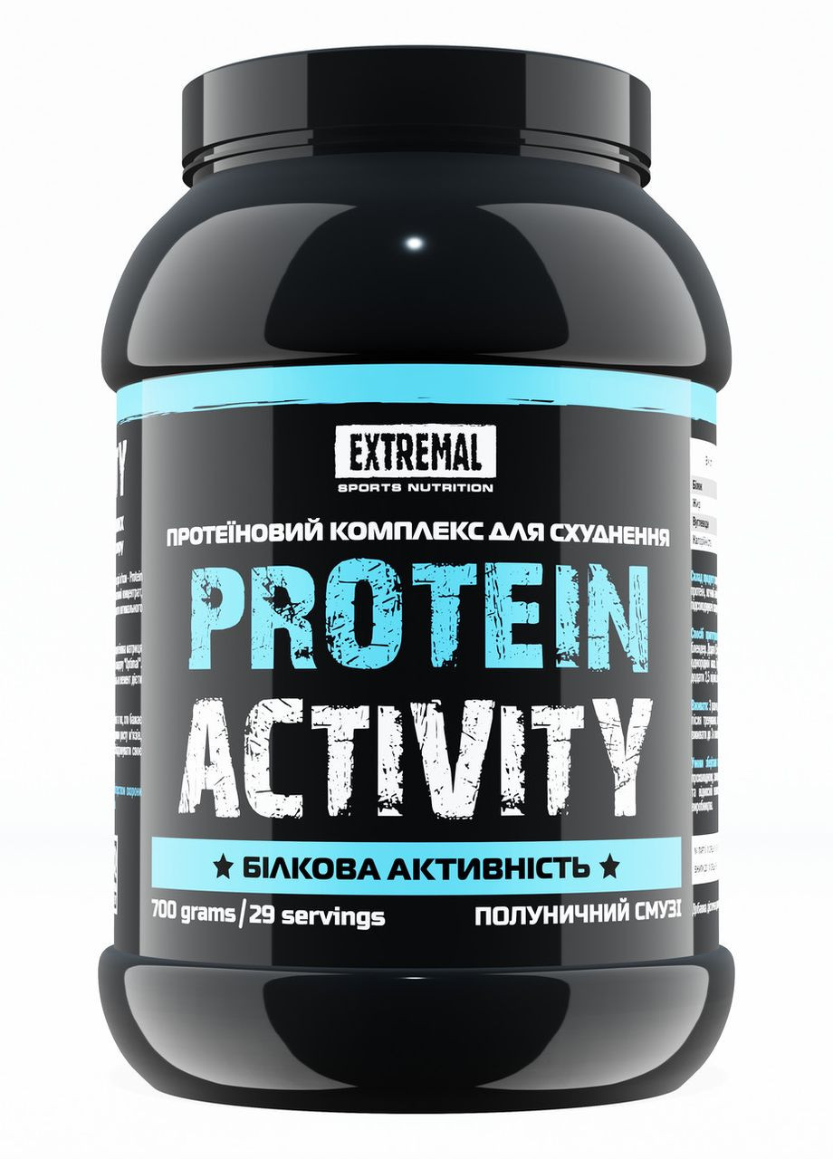 Комплексный протеин для похудения 700 г клубничный смузи Protein activity высокобелковый протеин Extremal (347642982)