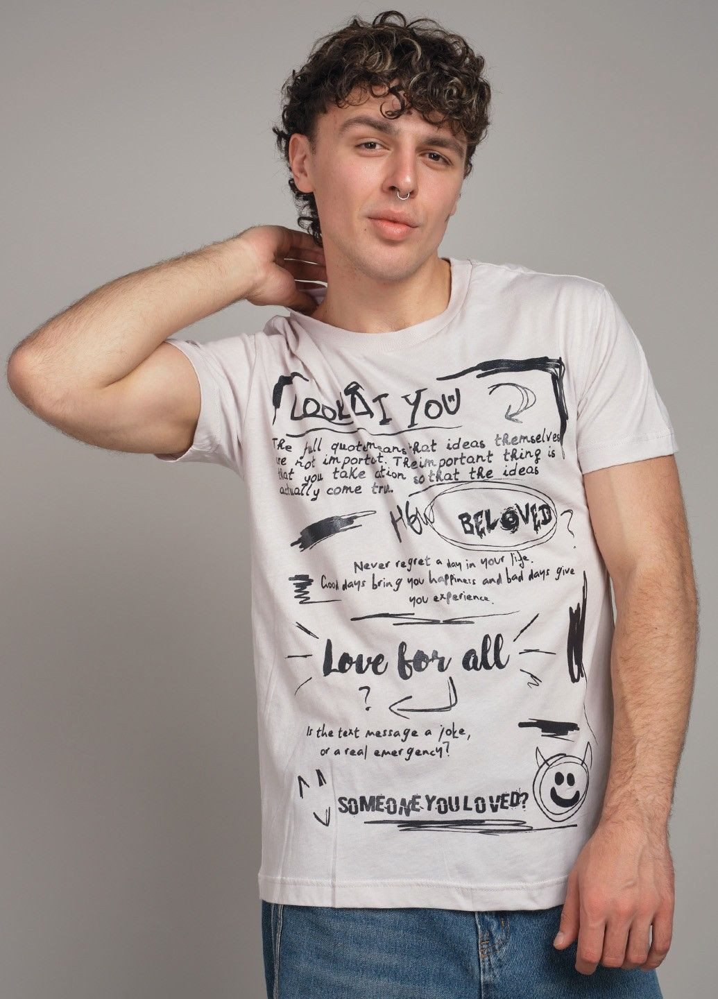 Серая мужская футболка с надписью 103262 Power