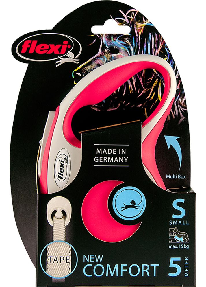 Повідець-рулетка New Comfort S стрічка 5 м Червоний (4000498043523) Flexi (364749004)