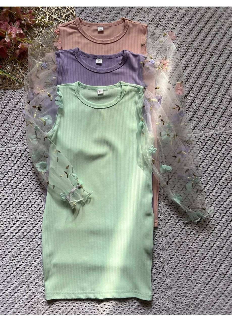 Салатова стрейч-котонова для дівчинки No Brand (368717820)