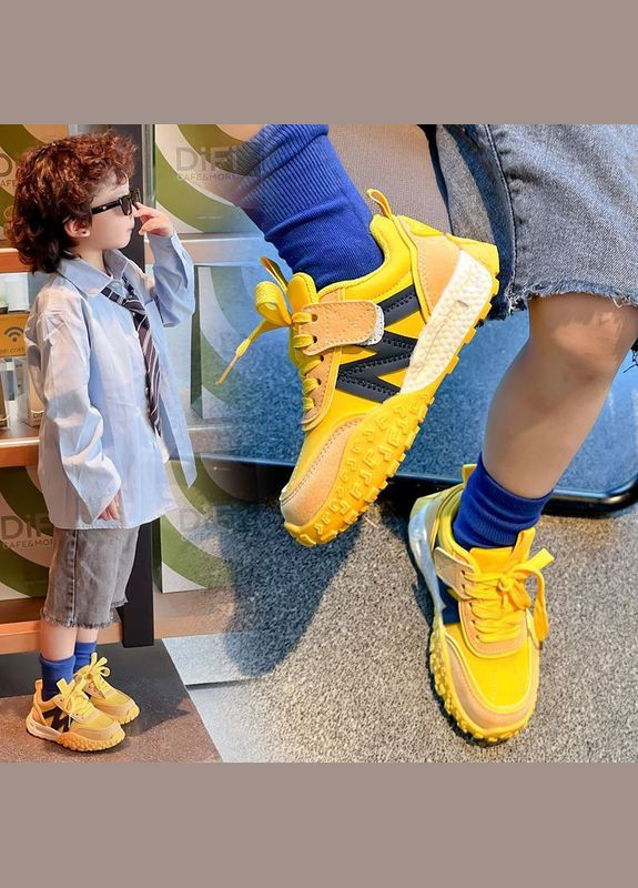 Желтые демисезонные модные кроссовки сезон 2025 высокое качество No Brand