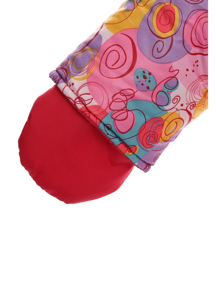 Червоний зимній комбінезон на синтепоні для дівчинки галактика нуль підстібка білий з чорним хутро червоне 86 см (51508) BABYKROHA