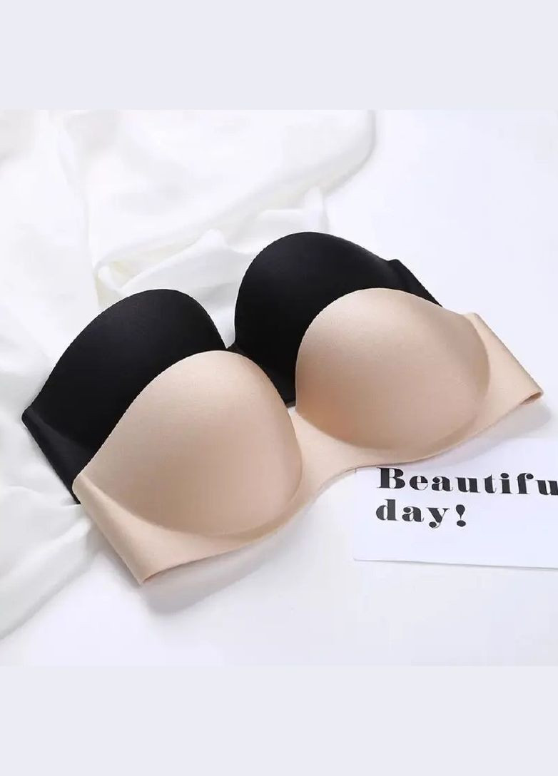 Бежевый балконет бюстгальтер афина с силиконовой спинкой push-up, бесшовный гладкий бюстгальтер пуш ап, лифчик балконет пуш ап, бежевый, размер a No Brand