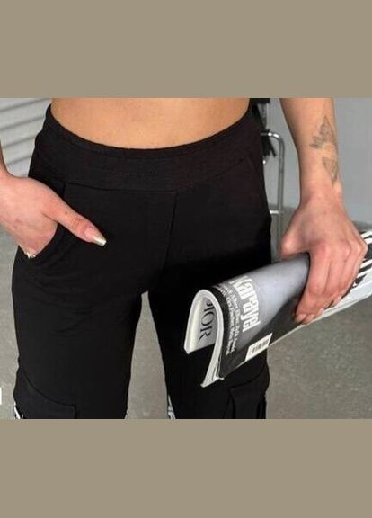 Жіночі спортивні демісезонні трикотажні чорні штани джогери М( 44) рр Faber (338258075)