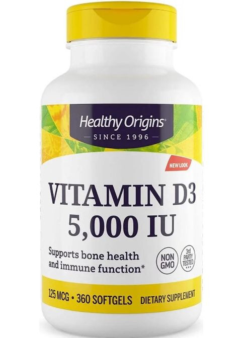 Витамин Д3 Vitamin D3 5000 МЕ 360 капс Healthy Origins (357342971)