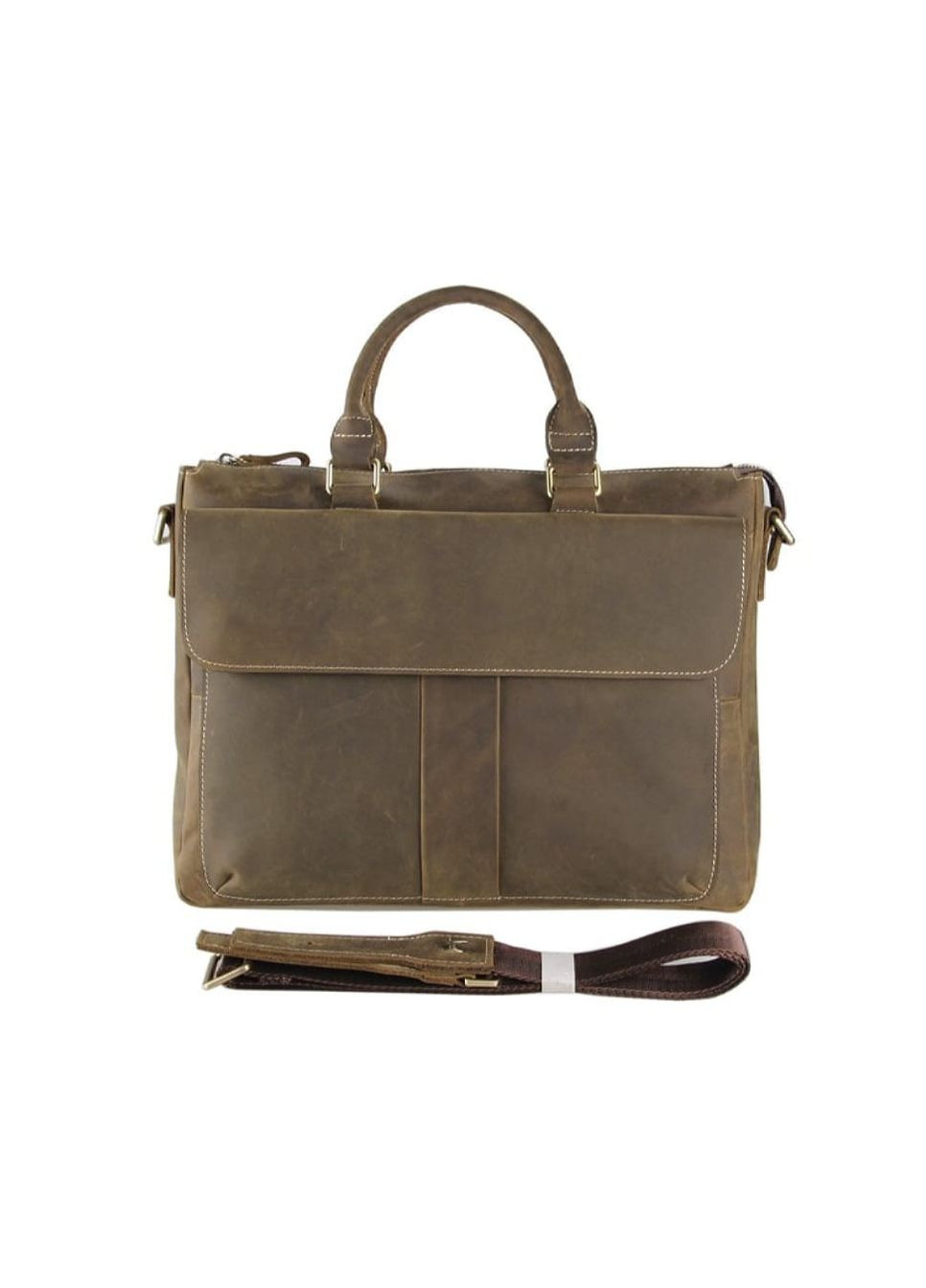 Мужская сумка из лошадиной винтажной кожи в коричневом цвете JD7113R John McDee (322768917)