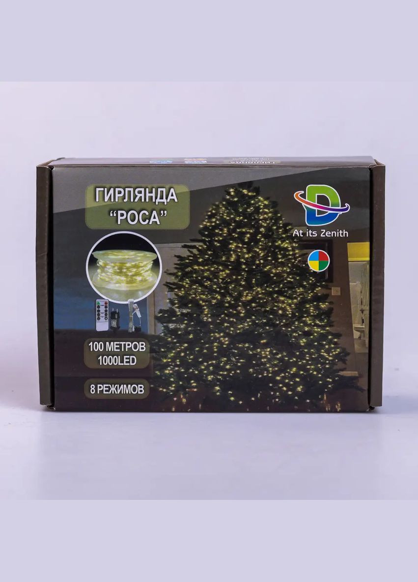 Гирлянда Роса нить 1000 LED длина 100 м от сети, мультиколор Lucky Day Shop (312551241)