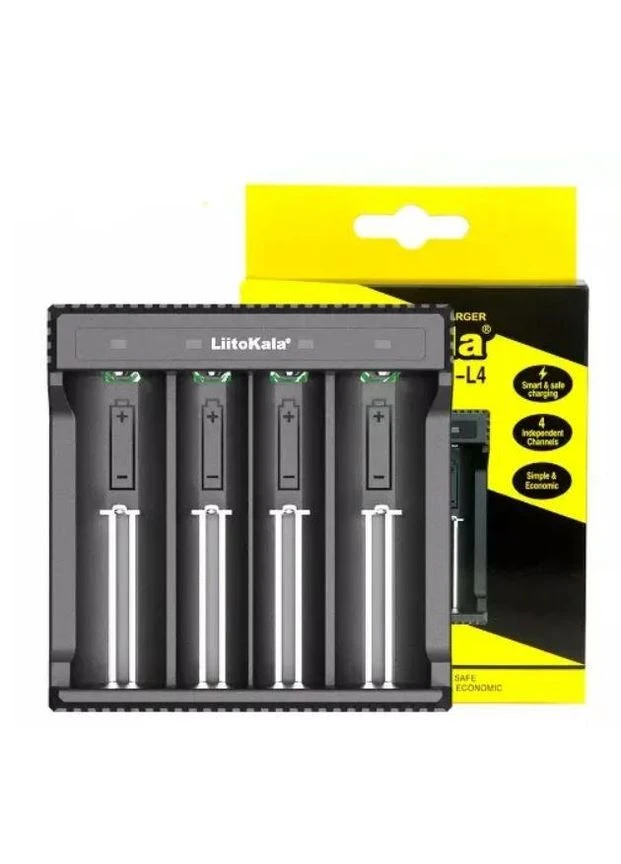 Зарядний пристрій Lii-L4 для 4х акумуляторів Li-ion 10440/14500/16340/17355/18350/18490 USB Black LiitoKala (398940693)