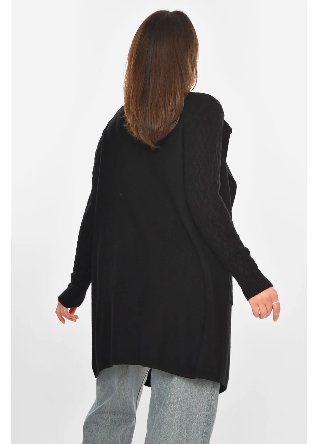 Кардиган жіночий однотонний чорного кольору Let's Shop (389322201)