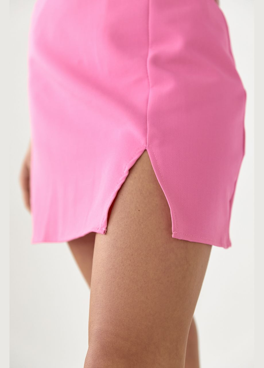 Розовая коктейльный однотонная юбка Lurex