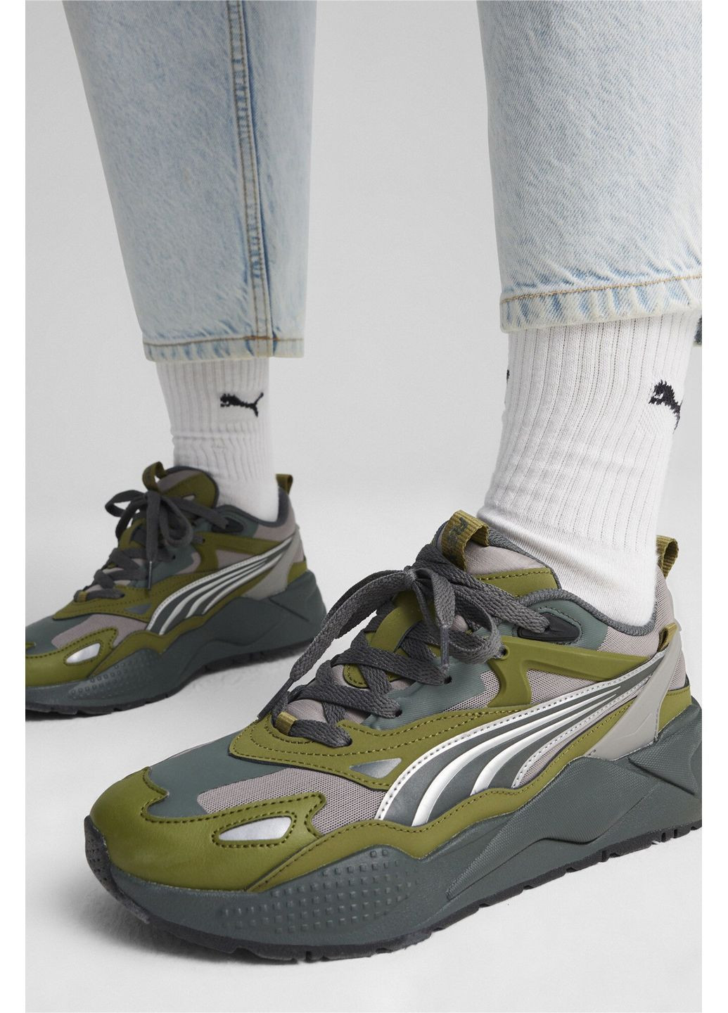 Оливковые (хаки) кроссовки rs-x efekt reflective sneakers Puma