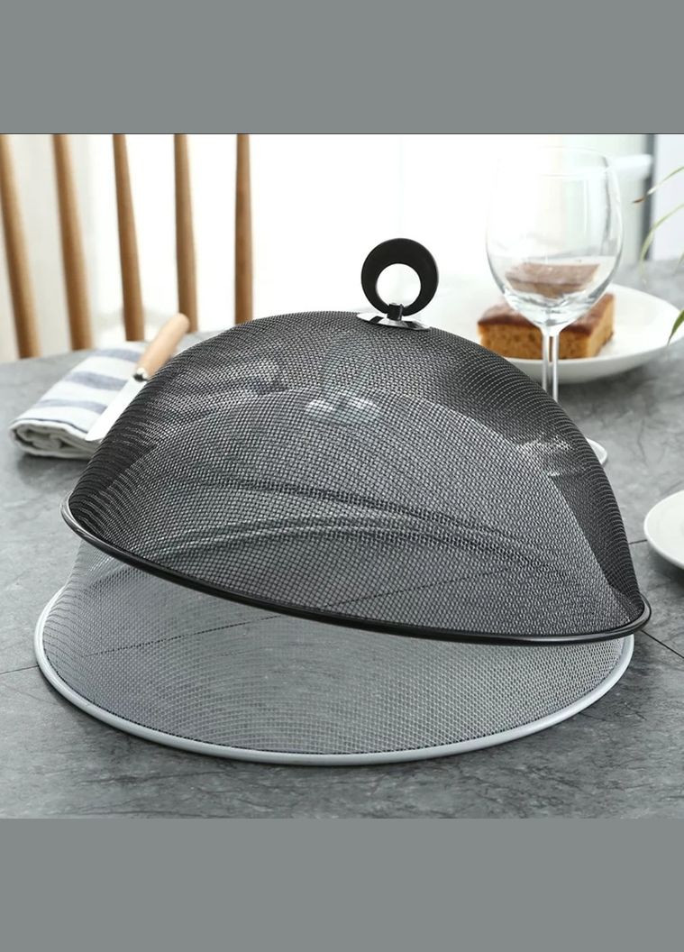 Захисна кришка-сітка для продуктів металева 35×15.5 см, чорна Kamille (370388827)