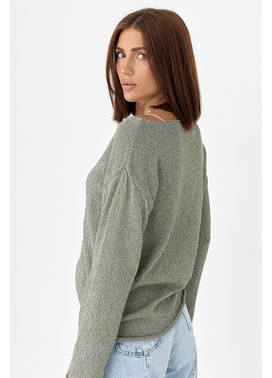 В'язаний джемпер з необробленими краями Lurex (348813484)