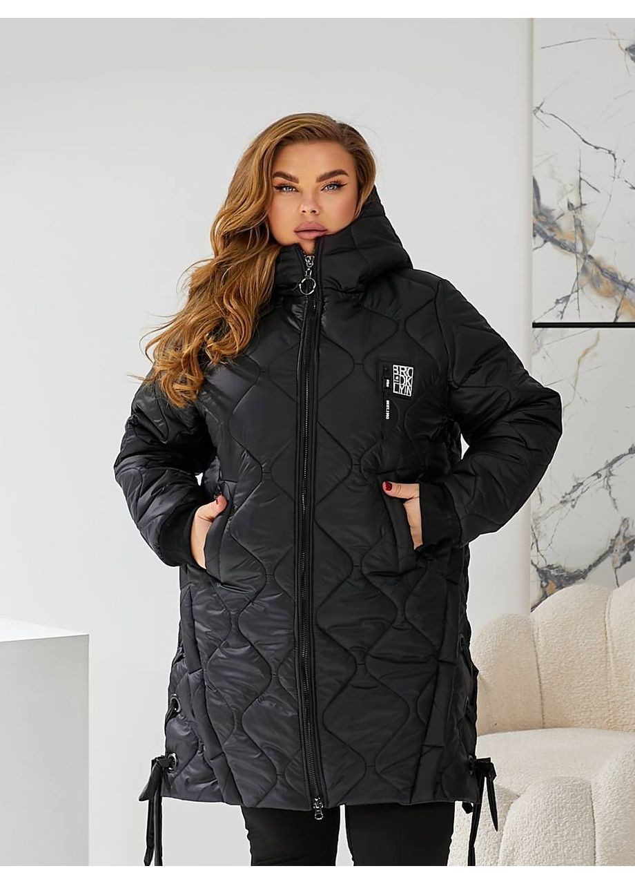 Чорна демісезонна жіноча куртка-пальто куртка-пальто Asi.Store.ua