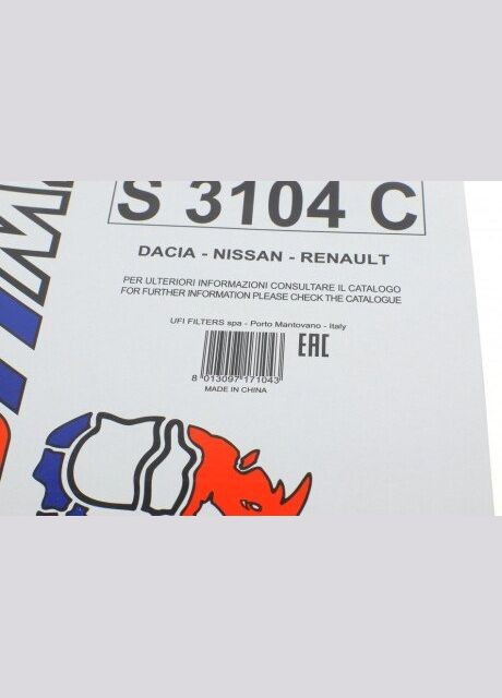 Фільтр салону Renault Duster/Logan/Modus/Sandero/Clio 1.2-2.0 i/1.5dCi 04 S 3104 C UA63 Sofima (347151559)