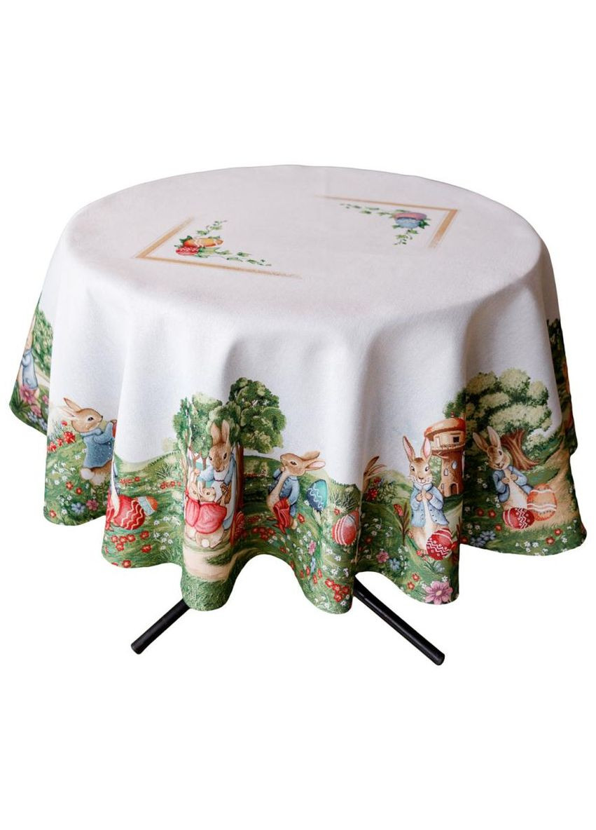 Кругла гобеленова скатертина Галявина D180см для святкового столу Великдень декор для дому ProDobro (369365457)