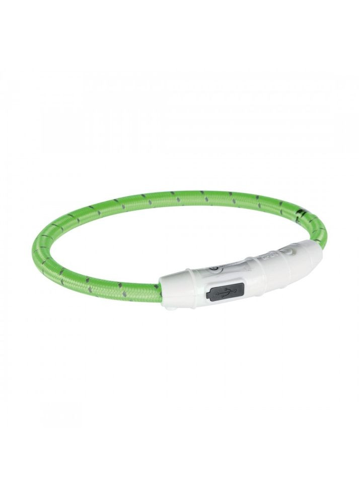 Нашийник для собак USB Flash Light Ring LXL, з підсвіткою 65cм/7мм, зелений Trixie (292257230)